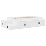 vidaXL Cadru de pat cu depozitare cu sertar Alb 244 x 127 x 53.5 cm