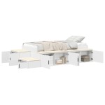 vidaXL Armațiune pat depozitare Alb 90x190 cm vidaXL Armațiune pat depozitare Alb 90x190 cm