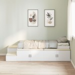 vidaXL Armațiune pat depozitare Alb 90x190 cm vidaXL Armațiune pat depozitare Alb 90x190 cm