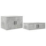 vidaXL Cadru de pat cu depozitare Gri din beton 234 x 118 x 53.5 cm