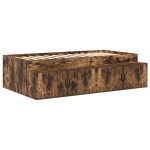 vidaXL Cadru de pat cu depozitare Stejar fumuriu 234 x 118 x 53.5 cm