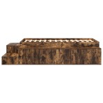 vidaXL Cadru de pat cu depozitare Stejar fumuriu 234 x 118 x 53.5 cm