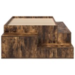 vidaXL Cadru de pat cu depozitare Stejar fumuriu 234 x 118 x 53.5 cm