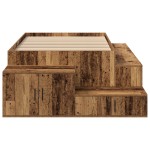 vidaXL Cadru de pat cu depozitare Lemn vechi 234 x 118 x 53.5 cm