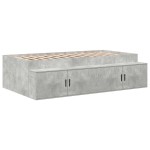 vidaXL Cadru de pat cu depozitare Gri din beton 234 x 103 x 53.5 cm