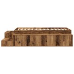 vidaXL Cadru de pat cu depozitare Lemn vechi 234 x 103 x 53.5 cm