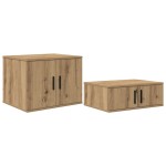 vidaXL Cadru de pat cu depozitare stejar artizanal 234 x 103 x 53.5 cm
