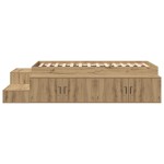 vidaXL Cadru de pat cu depozitare stejar artizanal 234 x 103 x 53.5 cm