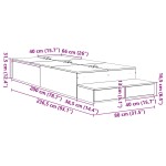 vidaXL Cadru de pat cu depozitare Stejar negru 236.5 x 80 x 31.5 cm