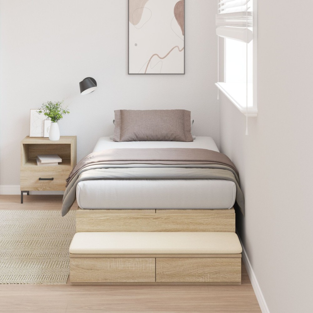 vidaXL Cadru de pat cu depozitare Stejar Sonoma 236.5 x 80 x 31.5 cm