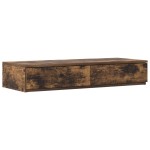 vidaXL Cadru de pat cu depozitare Stejar fumuriu 236.5 x 80 x 31.5 cm