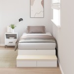 vidaXL Cadru de pat cu depozitare cu sertar Alb 236.5 x 90 x 31.5 cm