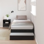 vidaXL Cadru de pat cu depozitare Stejar negru 236.5 x 90 x 31.5 cm