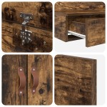 vidaXL Cadru de pat cu depozitare Stejar fumuriu 236.5 x 90 x 31.5 cm