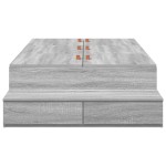 vidaXL Cadru de pat cu depozitare sonoma gri 236.5 x 90 x 31.5 cm