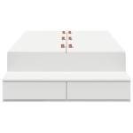 vidaXL Cadru de pat cu depozitare cu sertar Alb 236.5 x 90 x 31.5 cm