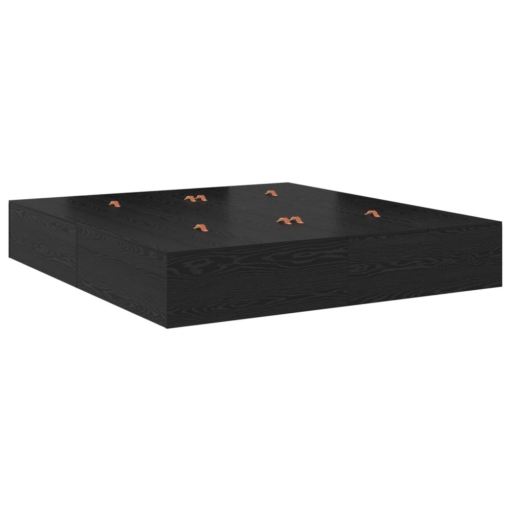 vidaXL Cadru de pat cu depozitare Stejar negru 236.5 x 200 x 31.5 cm