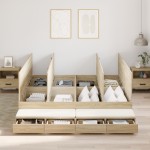 vidaXL Cadru de pat cu depozitare Stejar Sonoma 236.5 x 200 x 31.5 cm vidaXL Cadru de pat cu depozitare Stejar Sonoma 236.5 x 200 x 31.5 cm