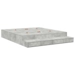 vidaXL Cadru de pat cu depozitare Gri din beton 236.5 x 200 x 31.5 cm