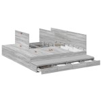 vidaXL Cadru de pat cu depozitare sonoma gri 236.5 x 200 x 31.5 cm