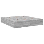 vidaXL Cadru de pat cu depozitare sonoma gri 236.5 x 200 x 31.5 cm