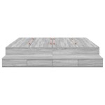 vidaXL Cadru de pat cu depozitare sonoma gri 236.5 x 200 x 31.5 cm