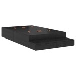vidaXL Cadru de pat cu depozitare Stejar negru 236.5 x 120 x 31.5 cm
