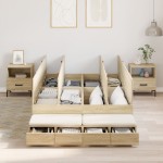 vidaXL Cadru de pat cu depozitare Stejar Sonoma 236.5 x 120 x 31.5 cm