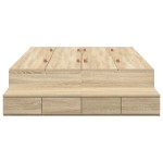vidaXL Cadru de pat cu depozitare Stejar Sonoma 236.5 x 120 x 31.5 cm