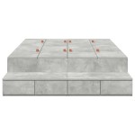 vidaXL Cadru de pat cu depozitare Gri din beton 236.5 x 120 x 31.5 cm