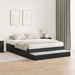 vidaXL Cadru de pat cu depozitare Stejar negru 236.5 x 140 x 31.5 cm