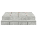 vidaXL Cadru de pat cu depozitare Gri din beton 236.5 x 140 x 31.5 cm