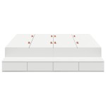 vidaXL Cadru de pat cu depozitare cu sertar Alb 236.5 x 150 x 31.5 cm