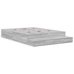 vidaXL Cadru de pat cu depozitare sonoma gri 236.5 x 150 x 31.5 cm