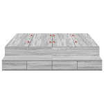 vidaXL Cadru de pat cu depozitare sonoma gri 236.5 x 150 x 31.5 cm