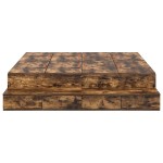 vidaXL Cadru de pat cu depozitare Stejar fumuriu 236.5 x 160 x 31.5 cm