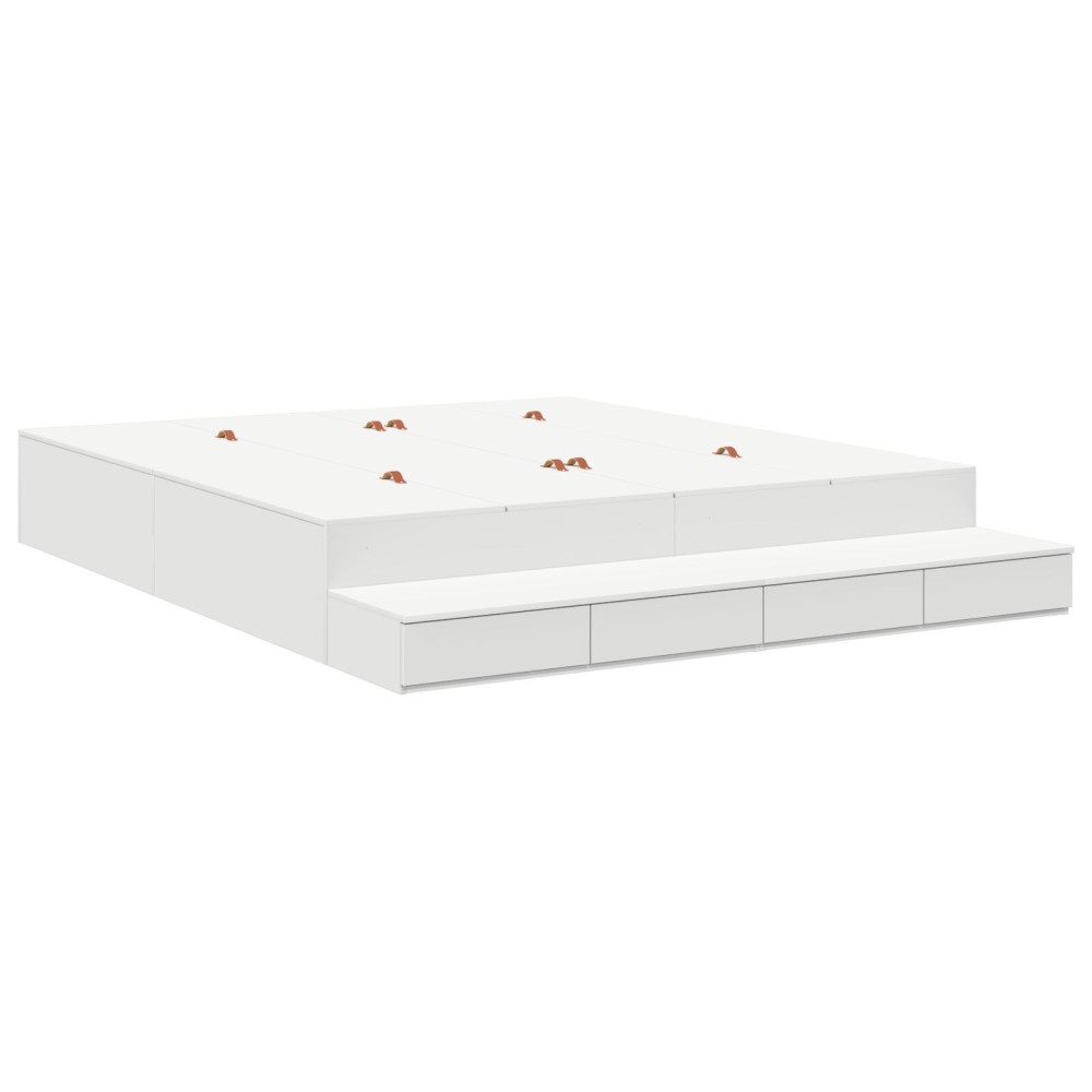 vidaXL Cadru de pat cu depozitare cu sertar Alb 236.5 x 180 x 31.5 cm