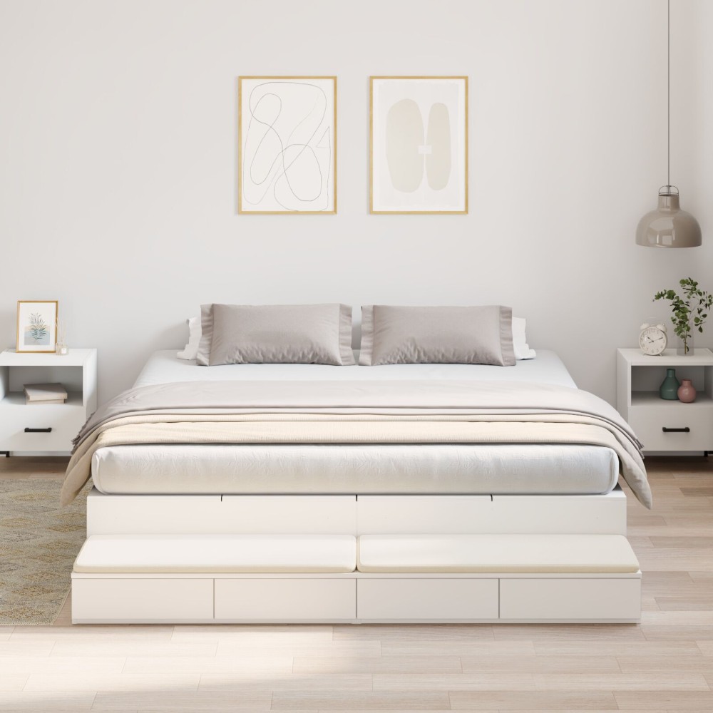 vidaXL Cadru de pat cu depozitare cu sertar Alb 236.5 x 180 x 31.5 cm