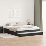 vidaXL Cadru de pat cu depozitare Stejar negru 236.5 x 180 x 31.5 cm