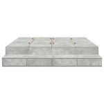 vidaXL Cadru de pat cu depozitare Gri din beton 236.5 x 180 x 31.5 cm