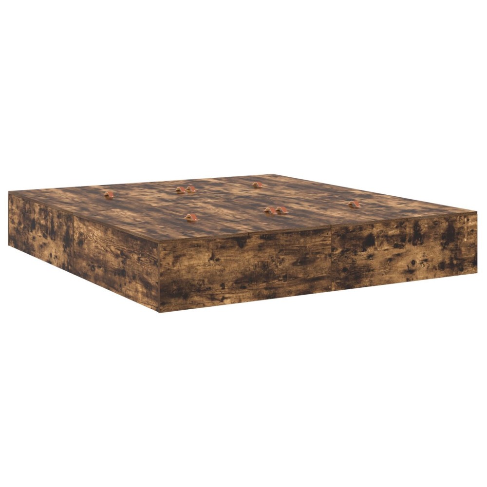 vidaXL Cadru de pat cu depozitare Stejar fumuriu 236.5 x 180 x 31.5 cm