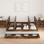 vidaXL Cadru de pat cu depozitare Stejar fumuriu 236.5 x 180 x 31.5 cm