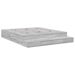 vidaXL Cadru de pat cu depozitare sonoma gri 236.5 x 180 x 31.5 cm
