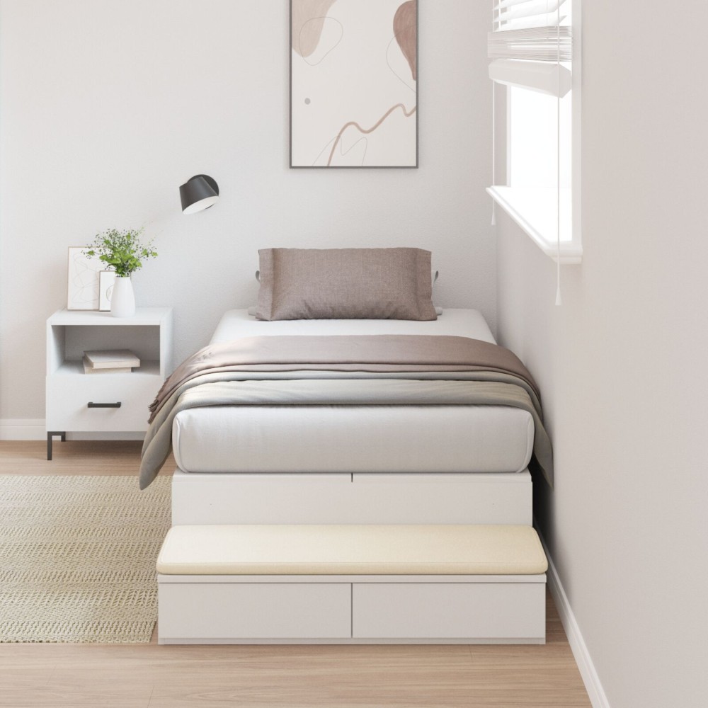 vidaXL Cadru de pat cu depozitare cu sertar Alb 226.5 x 90 x 31.5 cm
