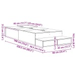 vidaXL Cadru de pat cu depozitare cu sertar Alb 226.5 x 90 x 31.5 cm