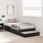 vidaXL Cadru de pat cu depozitare Stejar negru 226.5 x 90 x 31.5 cm