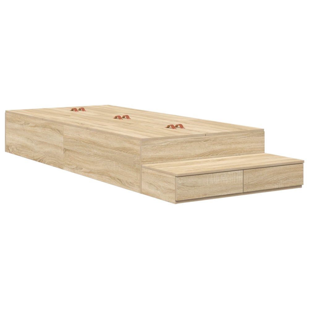 vidaXL Cadru de pat cu depozitare Stejar Sonoma 226.5 x 90 x 31.5 cm