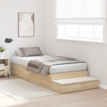 vidaXL Cadru de pat cu depozitare Stejar Sonoma 226.5 x 90 x 31.5 cm
