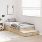 vidaXL Cadru de pat cu depozitare Stejar Sonoma 226.5 x 75 x 31.5 cm
