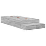 vidaXL Cadru de pat cu depozitare sonoma gri 226.5 x 75 x 31.5 cm